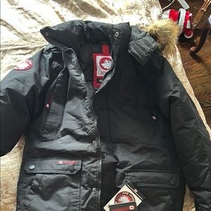 NEW Canada Black Parka with Fur Hood with tags attached
